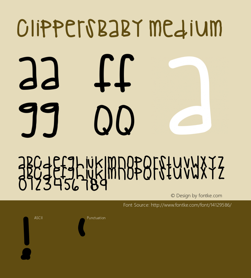 ClippersBaby Medium Version 001.000 Font Sample