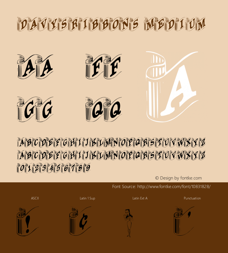 DavysRibbons Medium Version 001.001 Font Sample