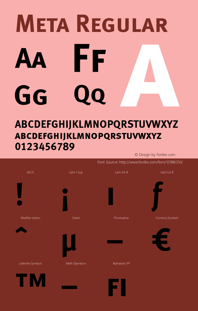 Meta Regular 004.301 Font Sample