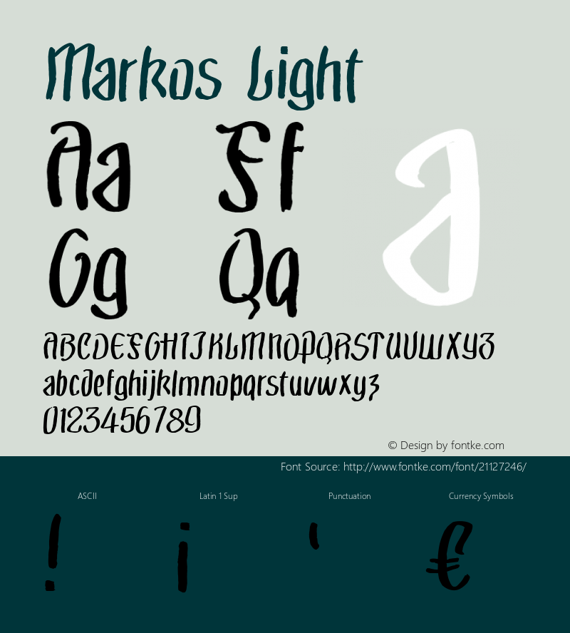 Markos Light Version 001.000 Font Sample