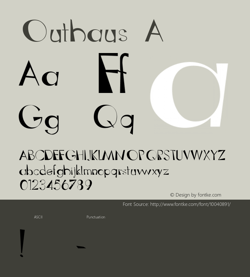 Outhaus A Macromedia Fontographer 4.1 12/19/97 Font Sample