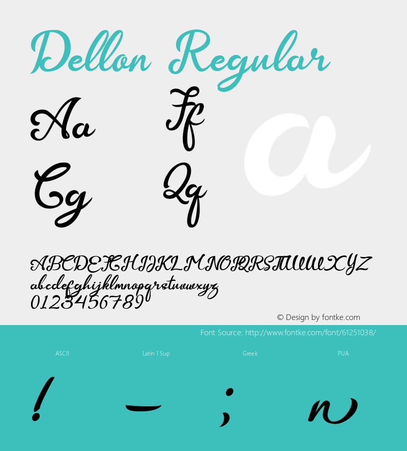 Dellon Version 1.00;April 10, 2020;FontCreator 11.5.0.2422 64-bit Font Sample