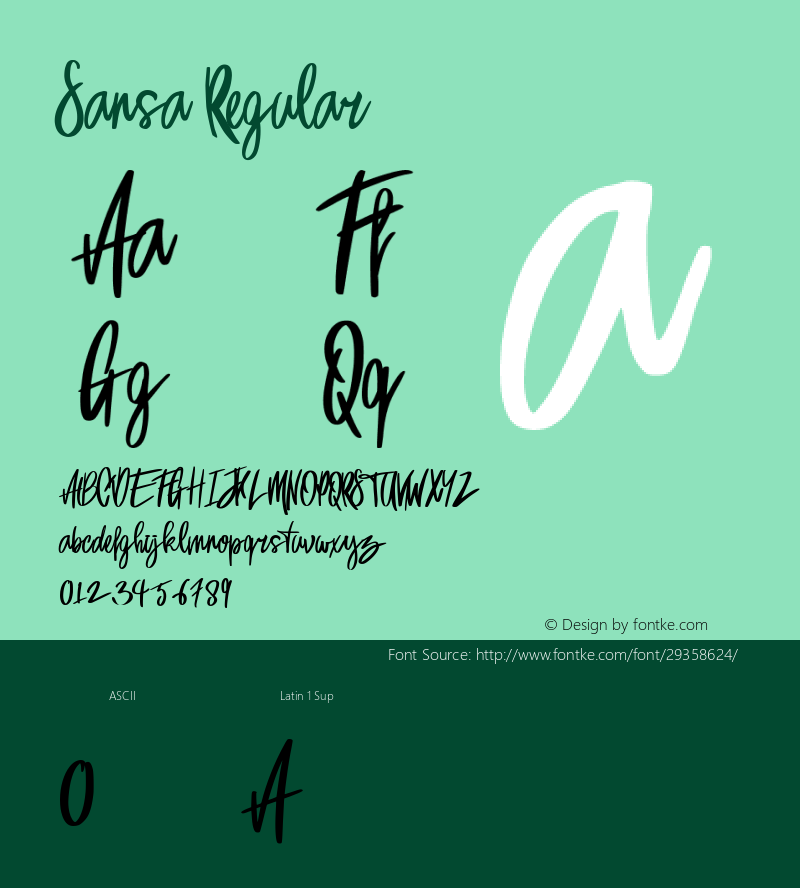 Sansa Regular Version 1.000 Font Sample