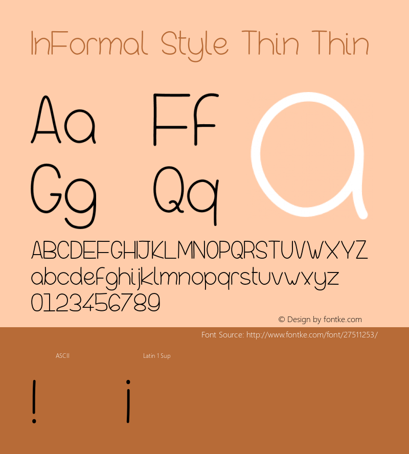 InFormal Style Thin Version 001.000 Font Sample