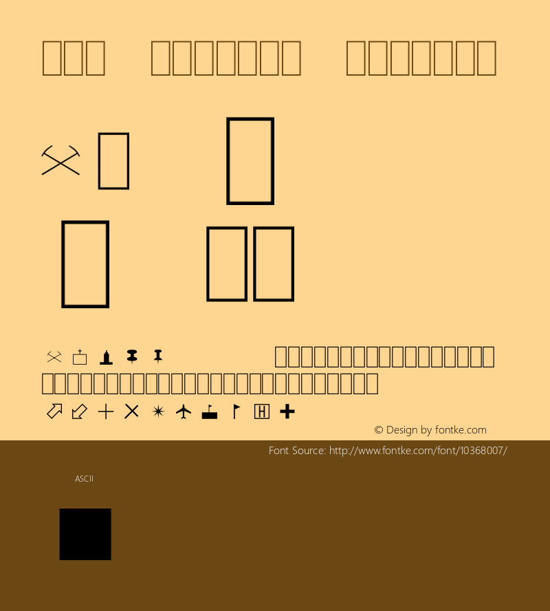 Map Symbols Regular Map Symbols:v1b Font Sample