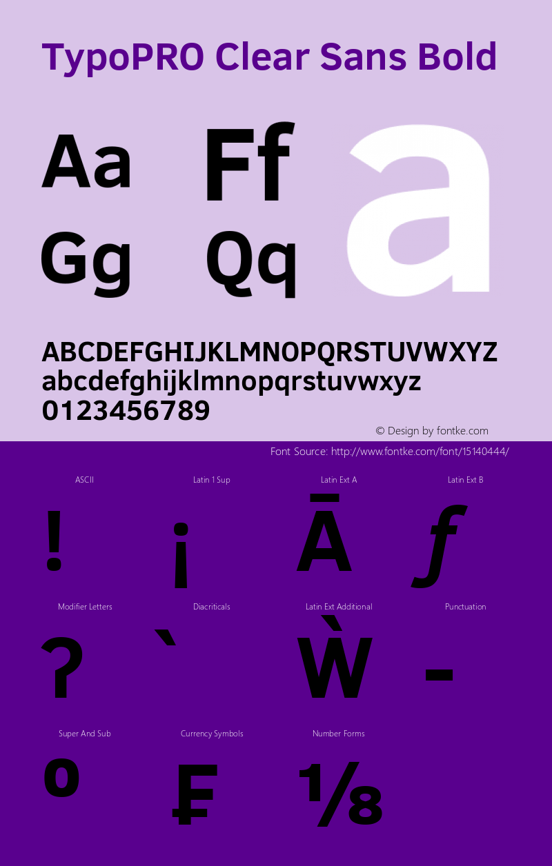 TypoPRO Clear Sans Bold Version 1.00 Font Sample