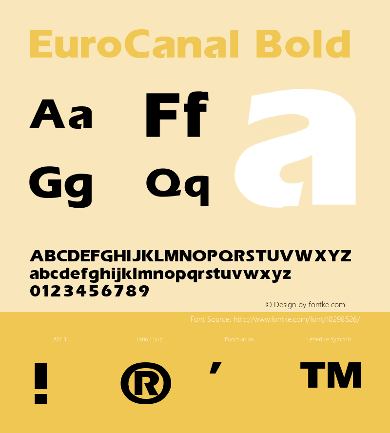 EuroCanal Bold 1.0 Sun Oct 03 10:36:30 1993 Font Sample