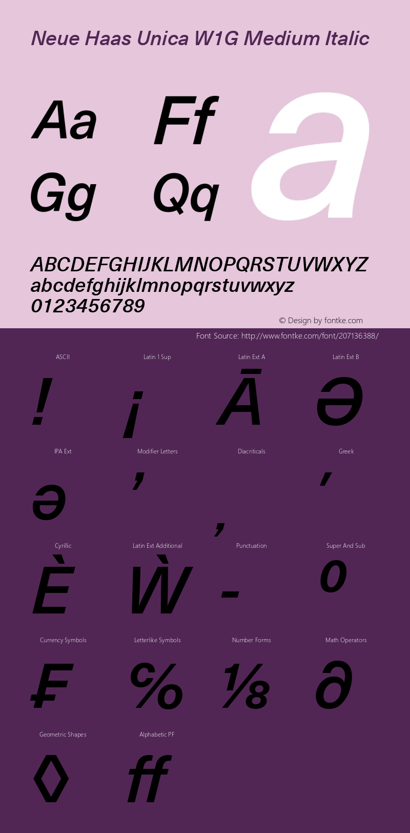 Neue Haas Unica W1G Medium It Version 1.1图片样张