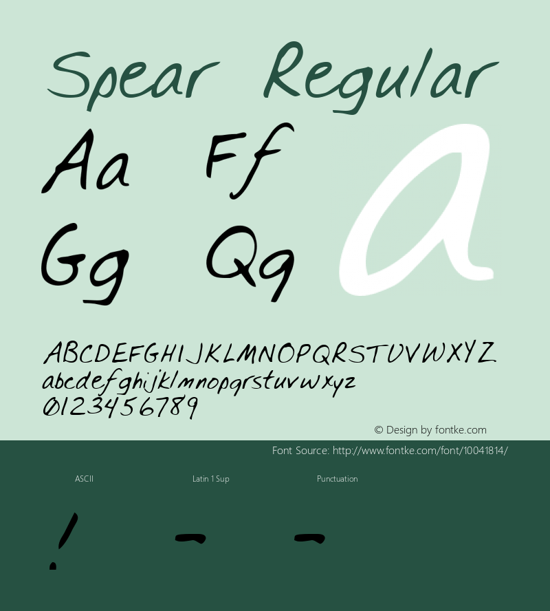 Spear Regular Altsys Metamorphosis:3/3/95 Font Sample