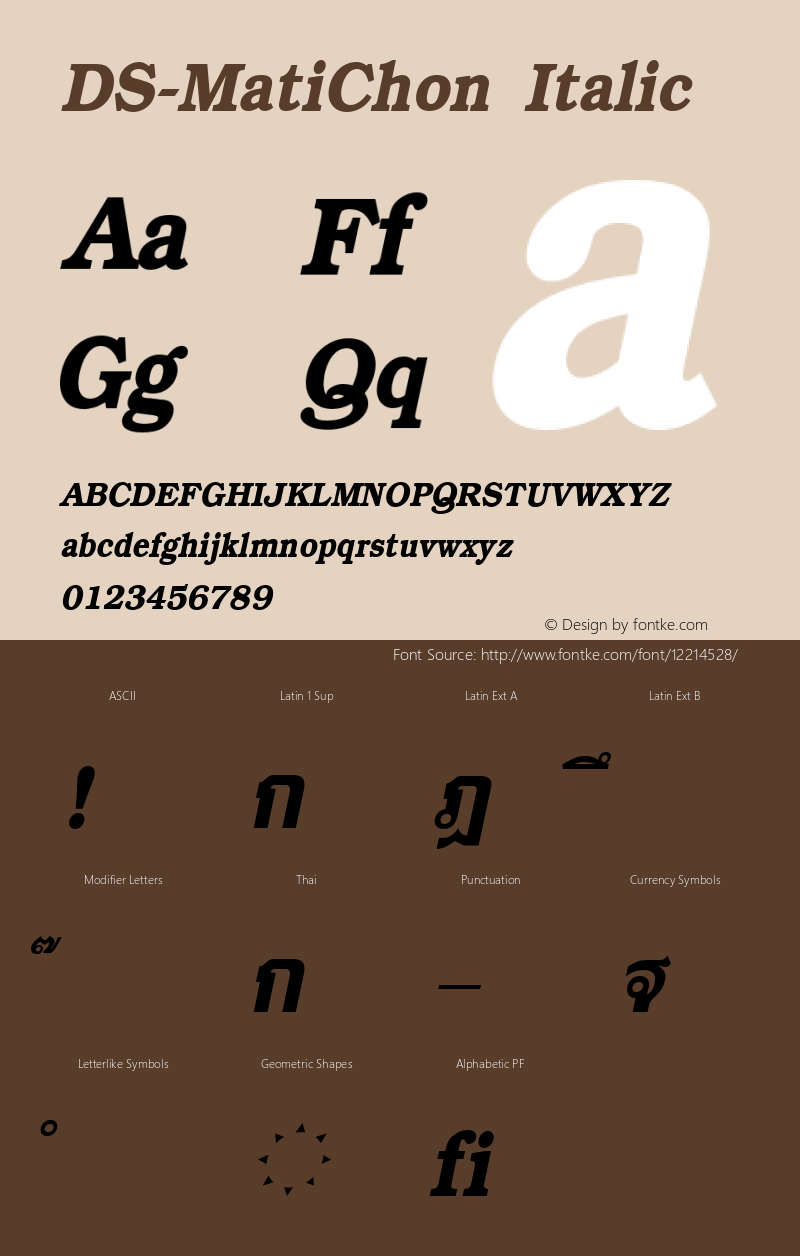 DS-MatiChon Italic Version 1.000 2006 initial release Font Sample