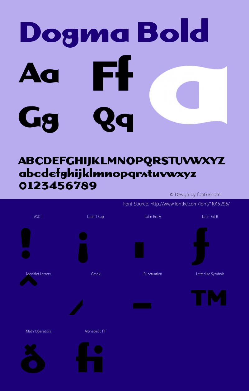 Dogma Bold Version 001.000 Font Sample