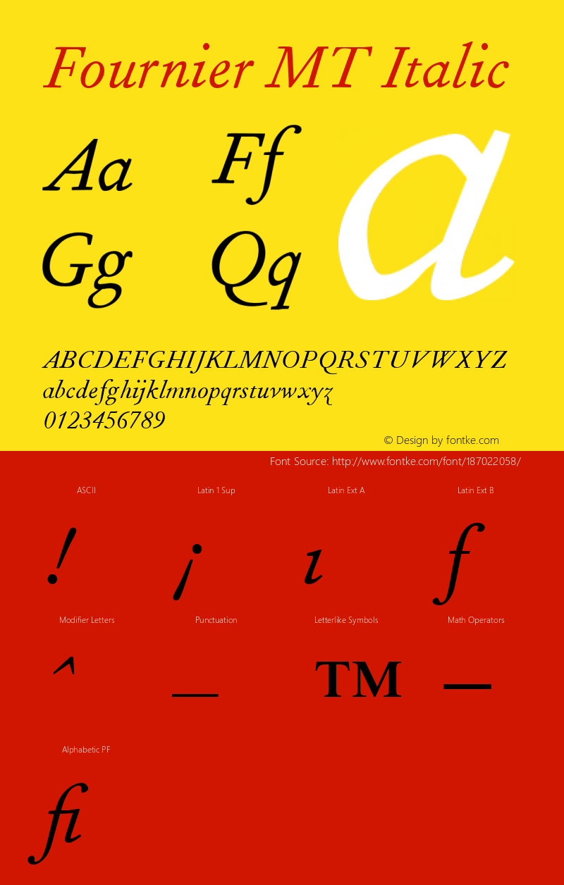 Fournier MT Italic 001.004图片样张