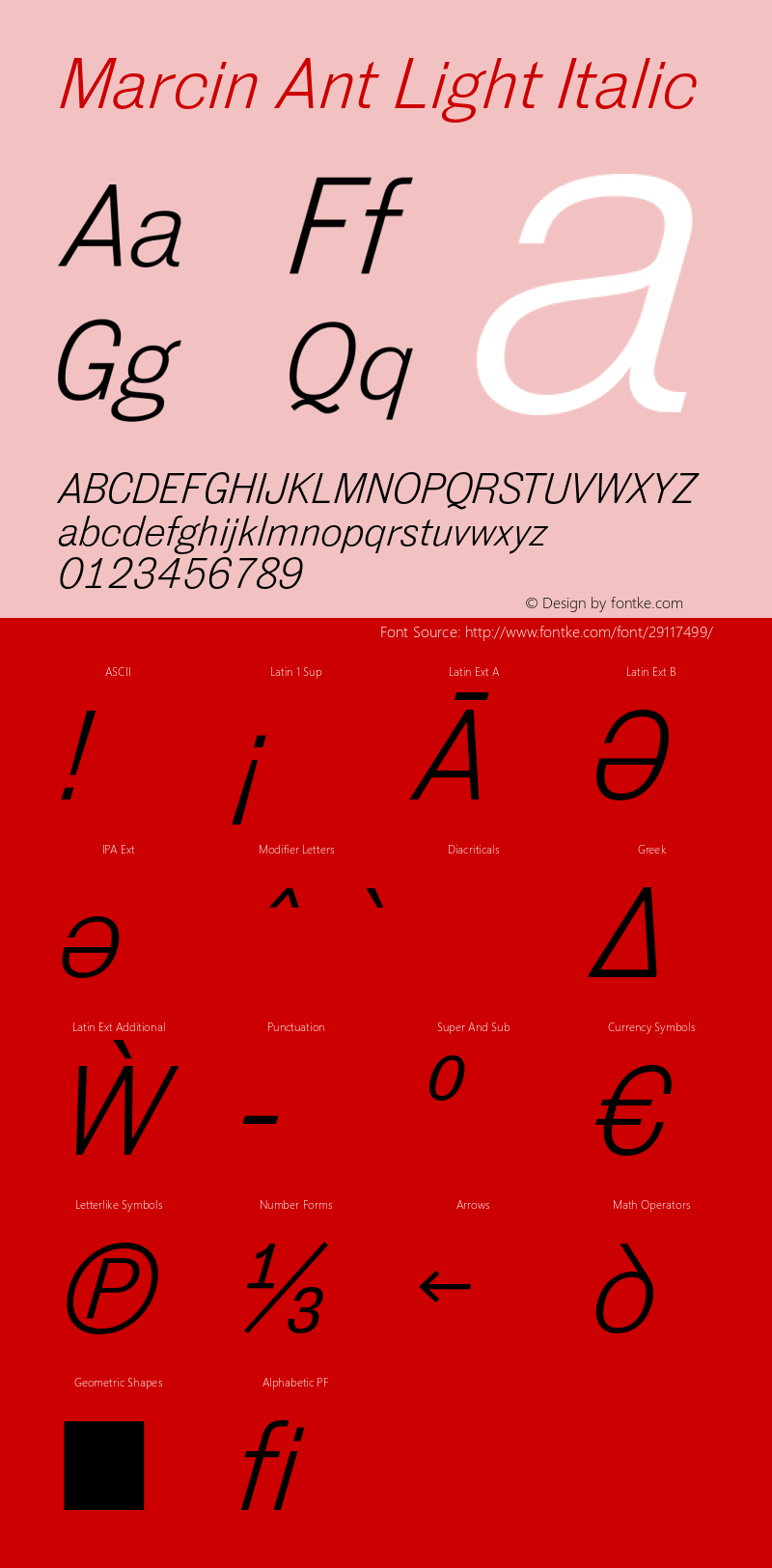 MarcinAnt-LightItalic Version 2.000 | wf-rip DC20170105 Font Sample