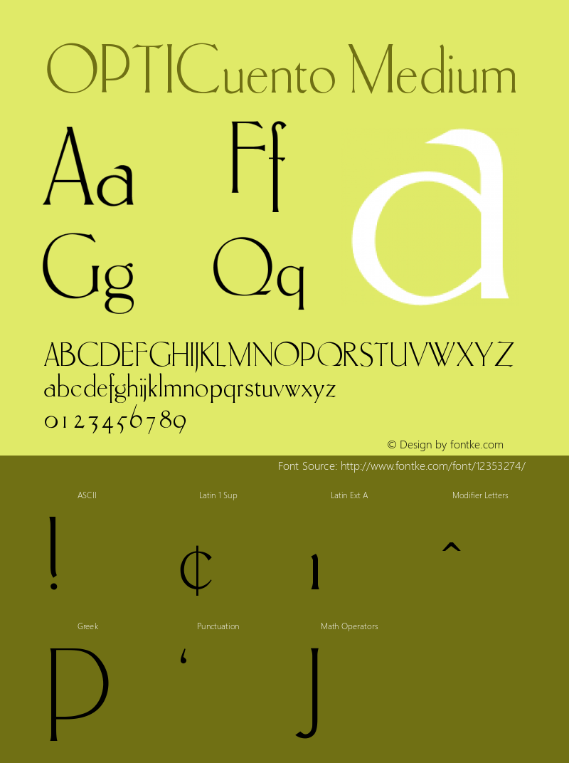 OPTICuento Medium Version 001.000 Font Sample