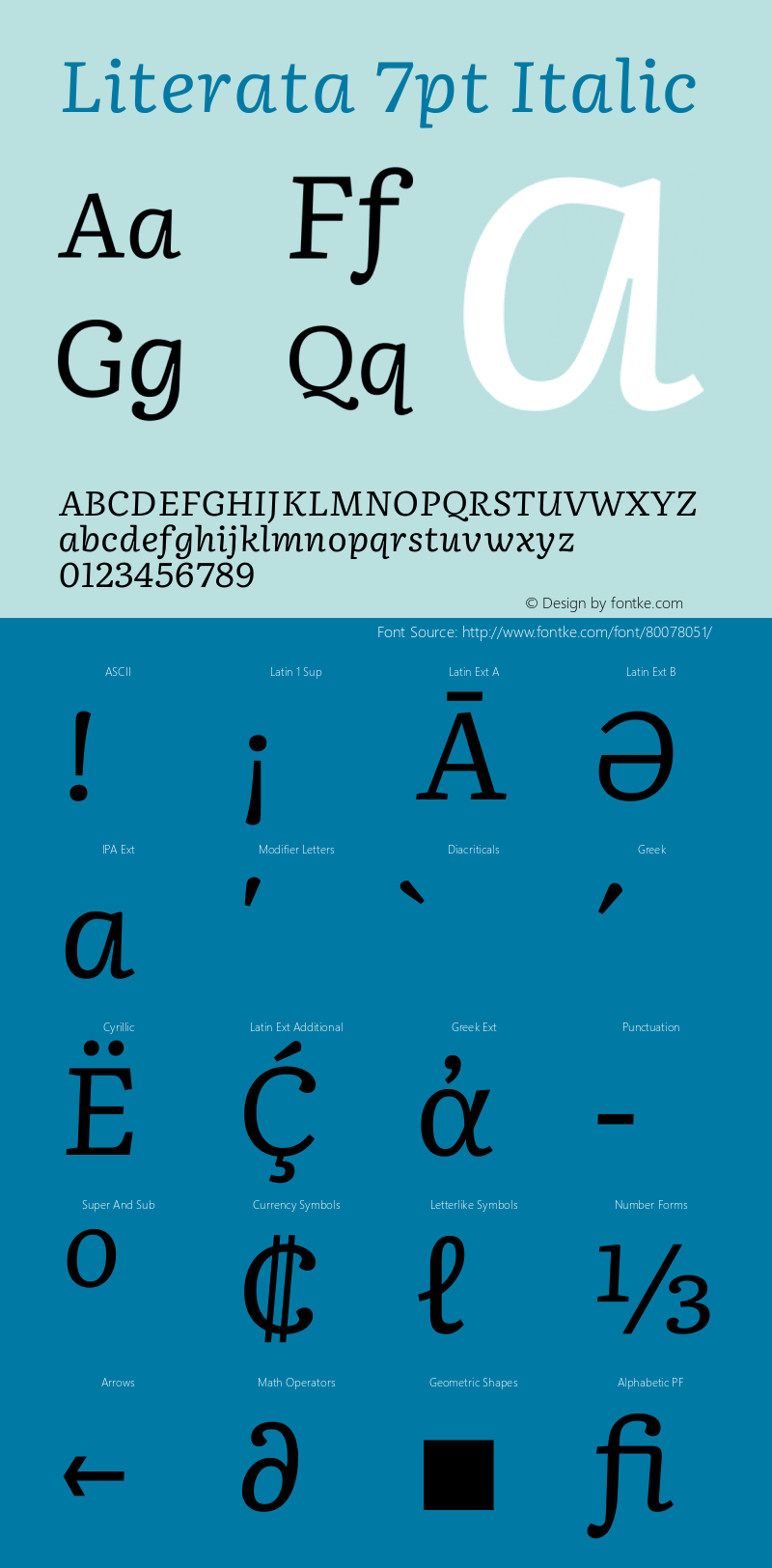 Literata 7pt Italic Version 3.002 Font Sample