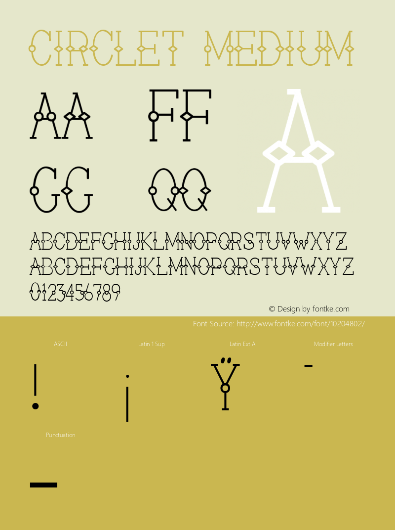 Circlet Medium 001.001 Font Sample