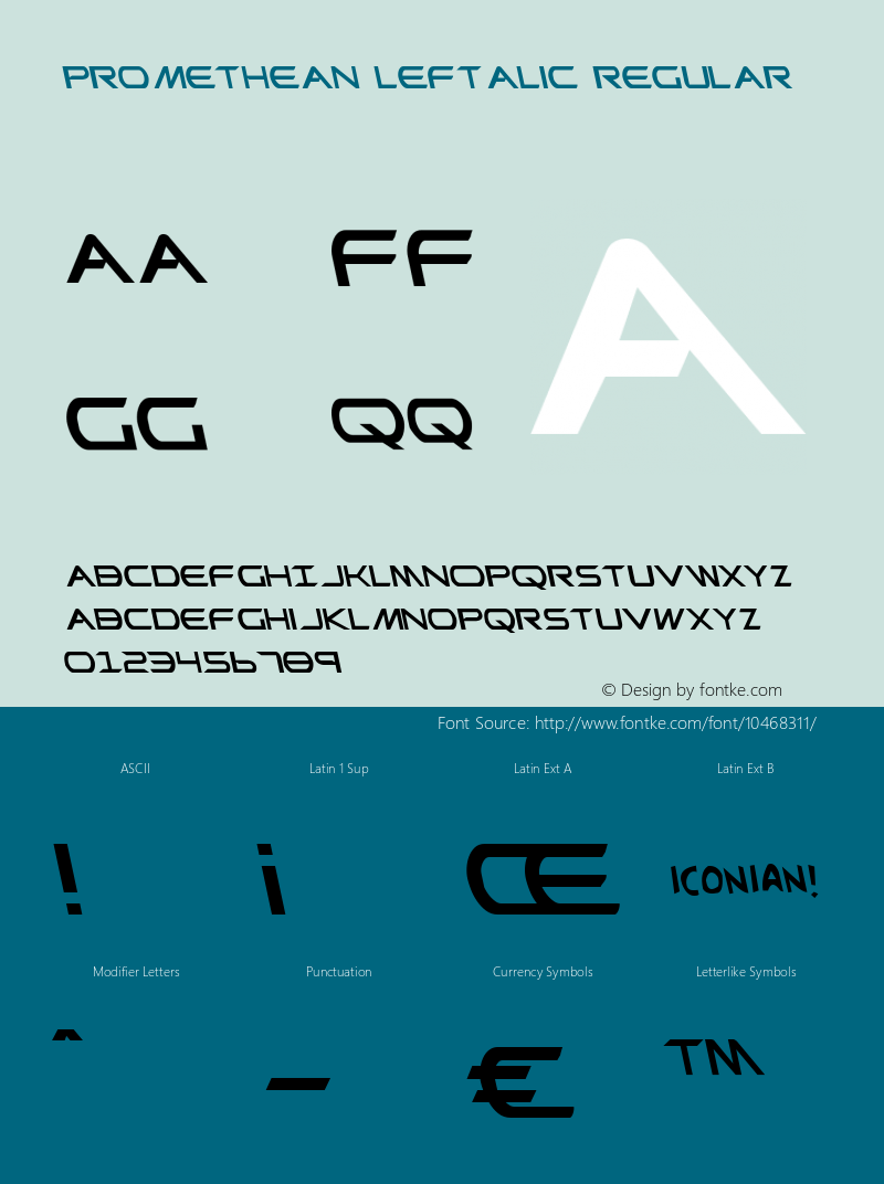 Promethean Leftalic Regular 001.000 Font Sample