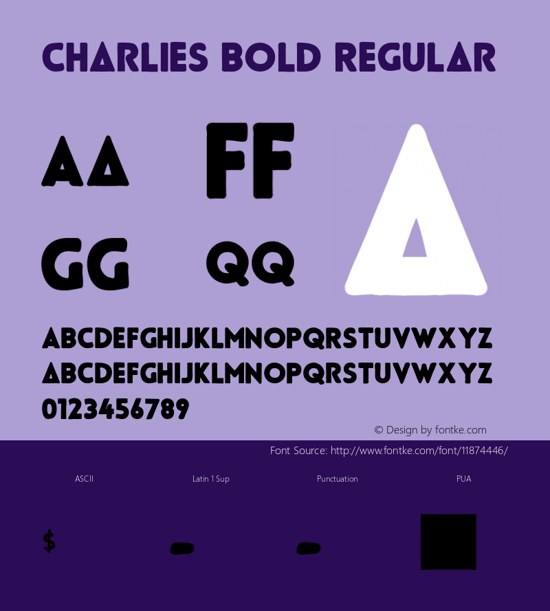 Charlies Bold Regular Version 1.001;PS 001.001;hotconv 1.0.70;makeotf.lib2.5.58329 Font Sample