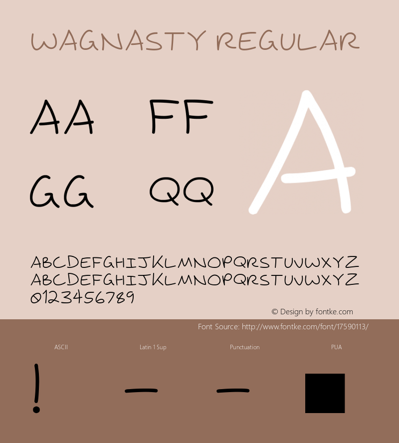 Wagnasty Regular Version 1.00 October 17, 2008, initial release Font Sample