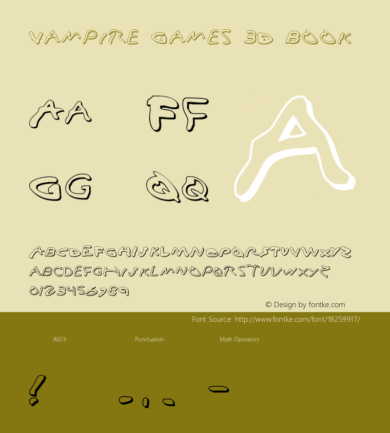 Vampire Games 3D Book Version 1.0 Font Sample