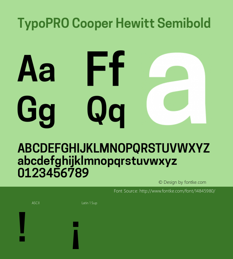 TypoPRO Cooper Hewitt Semibold 1.000 Font Sample