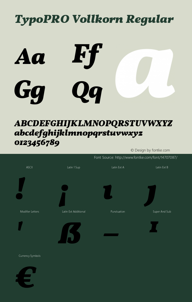 TypoPRO Vollkorn Regular Version 2.001 Font Sample