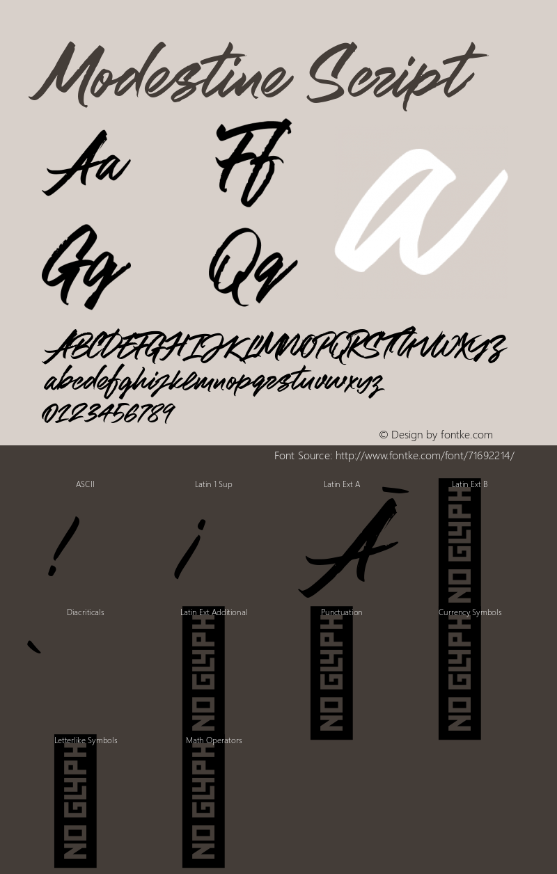 Modestine Script Version 1.000 Font Sample