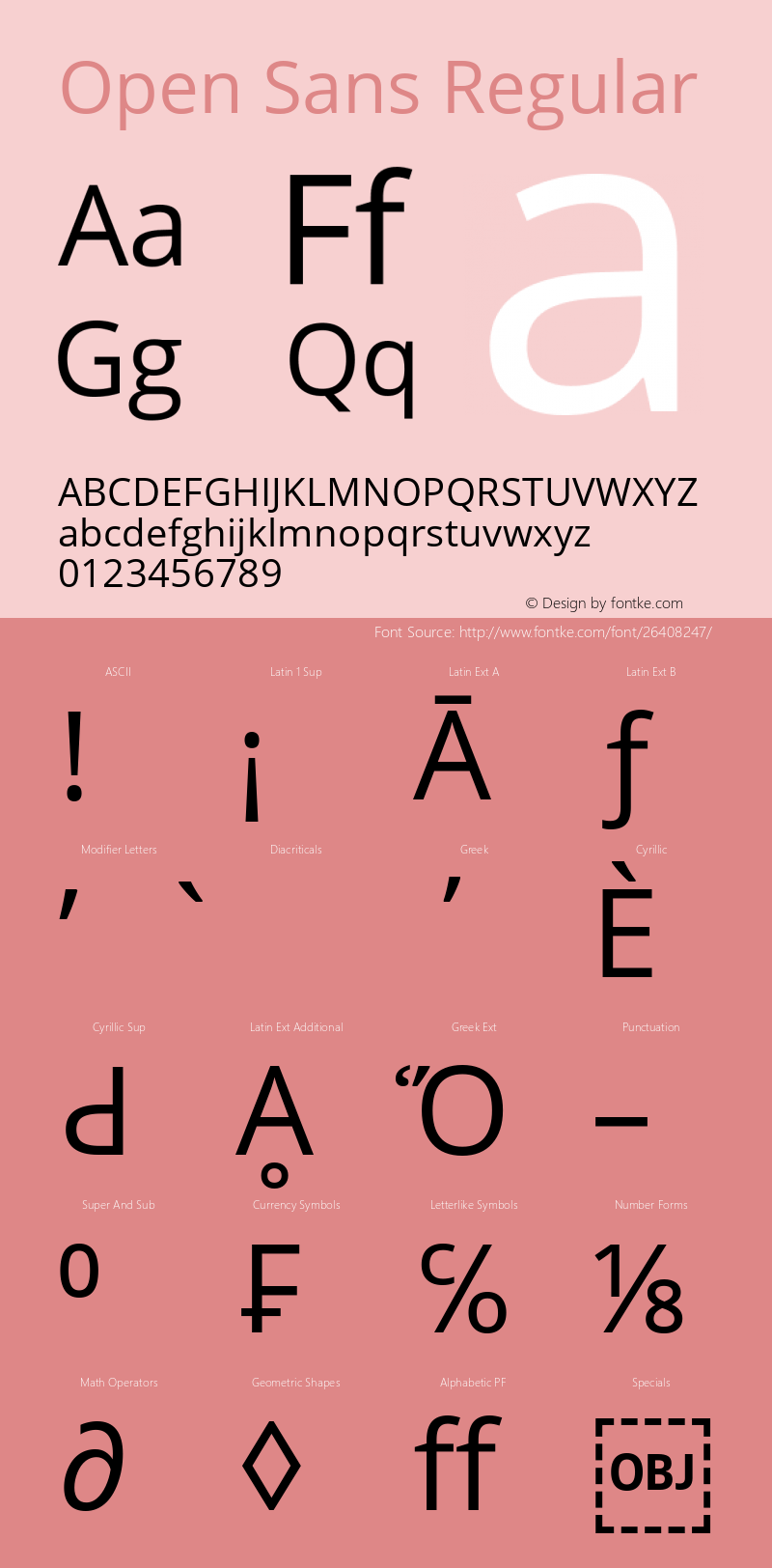 Open Sans Version 1.10 Font Sample