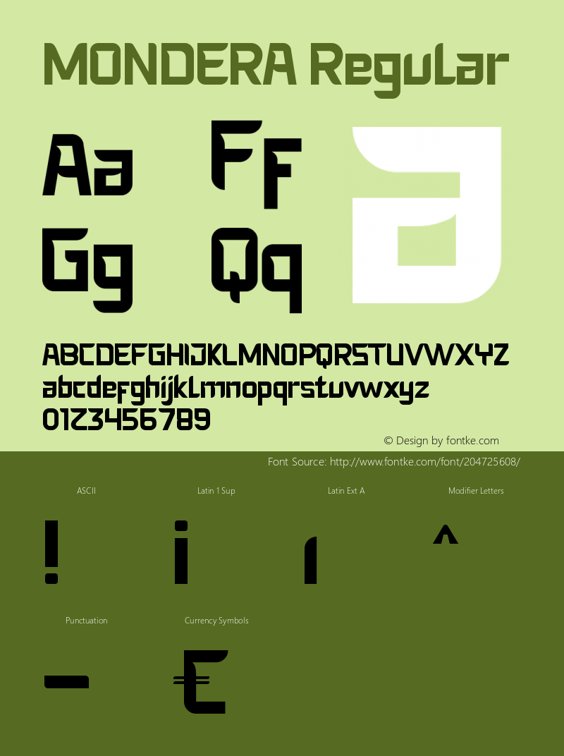 MONDERA Version 1.008;Fontself Maker 3.5.7图片样张