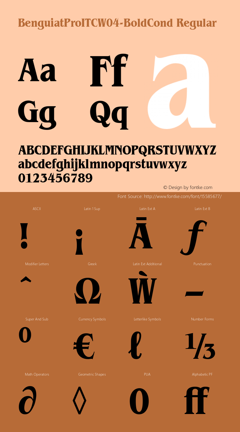 BenguiatProITCW04-BoldCond Regular Version 1.00 Font Sample