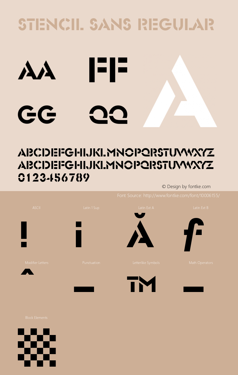 Stencil Sans Regular Version 1.3 Font Sample