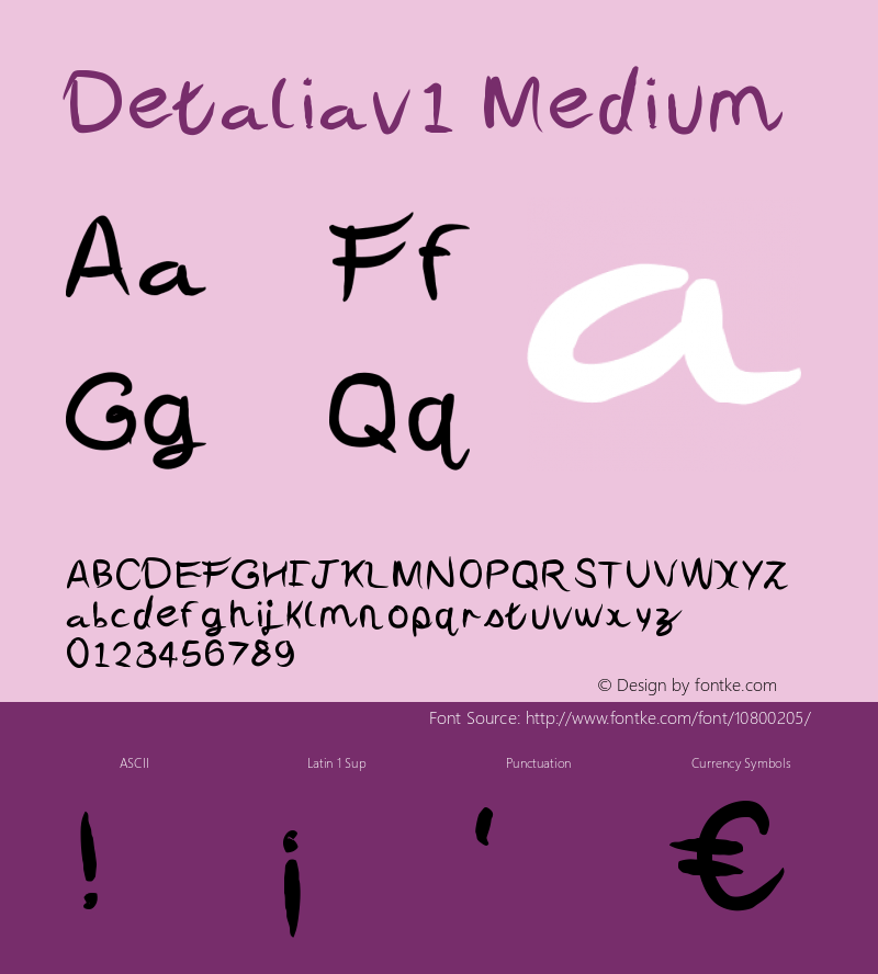 Detaliav1 Medium Version 001.000 Font Sample