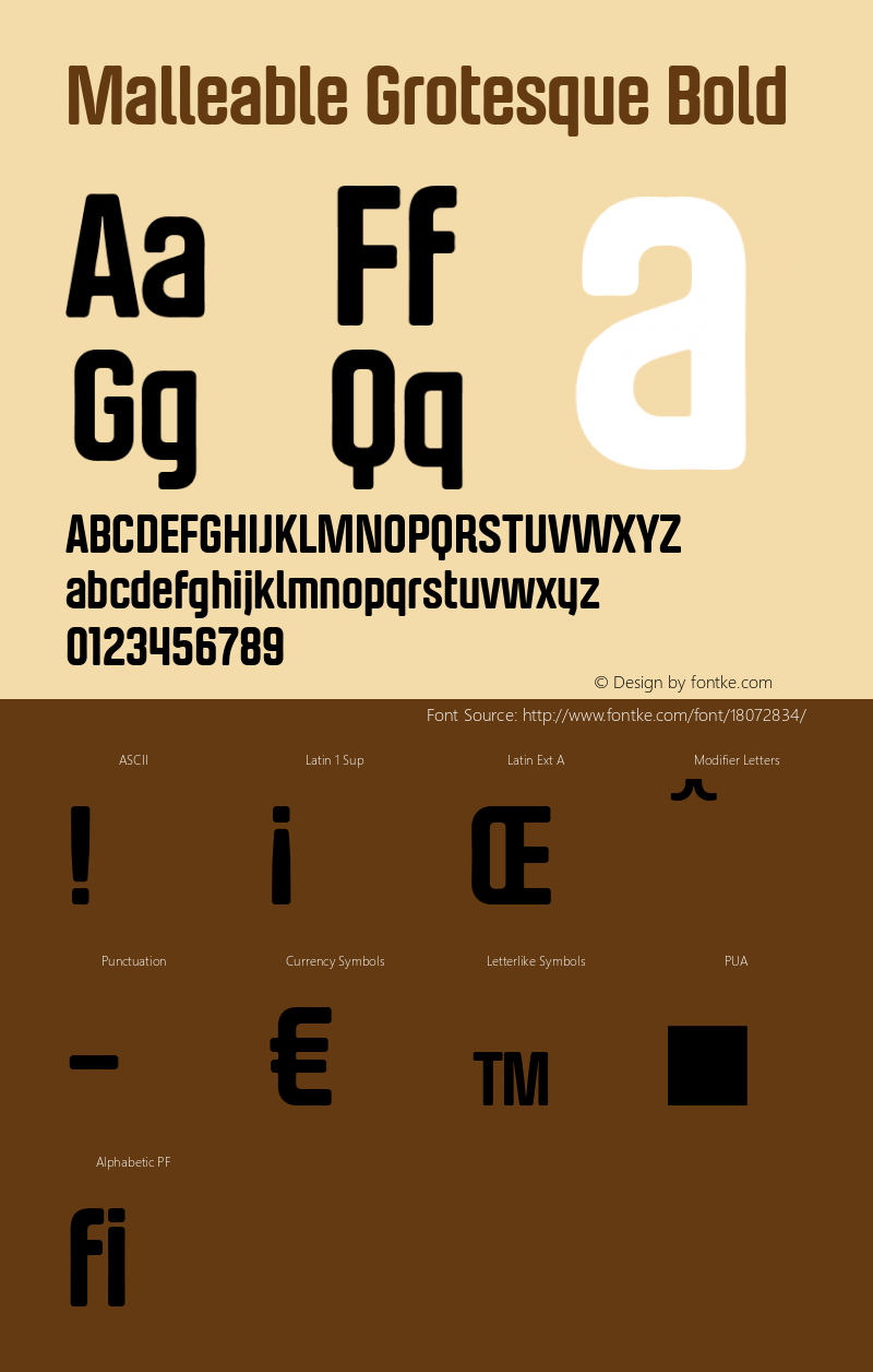 Malleable Grotesque Bold Version 1.001 Font Sample