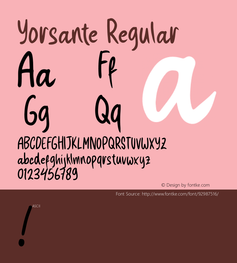 Yorsante Regular Version 1.000 Font Sample