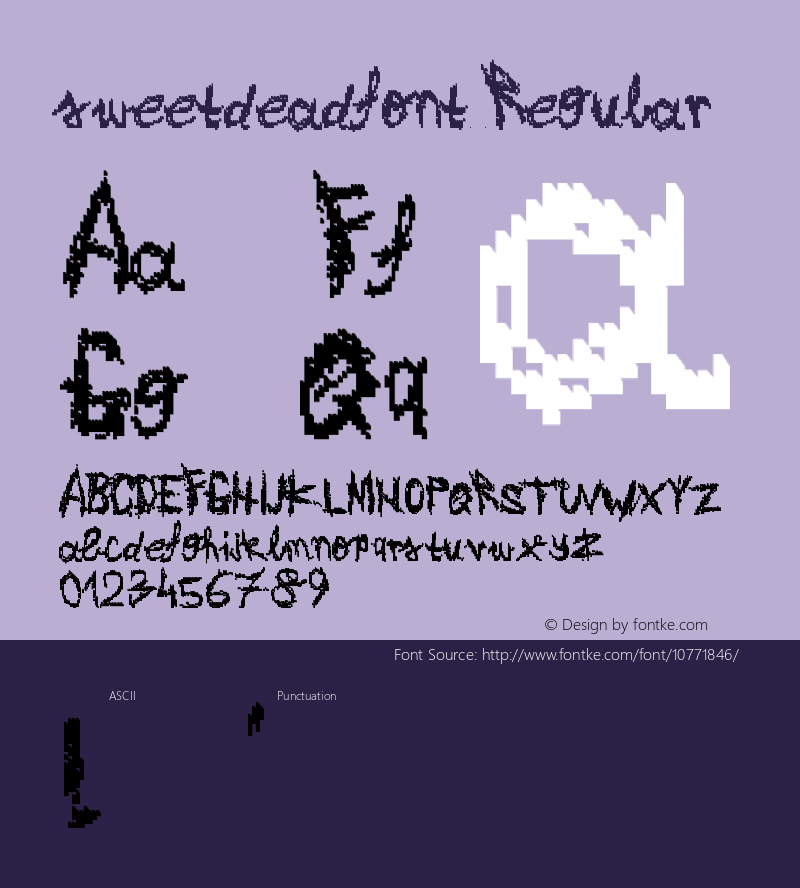 sweetdeadfont Regular Version 1.0 Font Sample