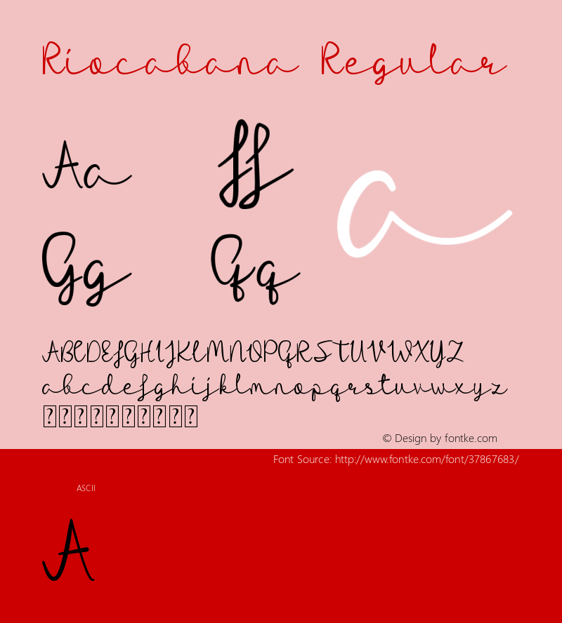 Riocabana Version 1.00;August 12, 2019;FontCreator 12.0.0.2522 64-bit Font Sample