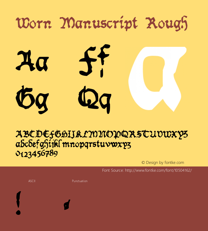 Worn Manuscript Rough Version 1.0 Font Sample