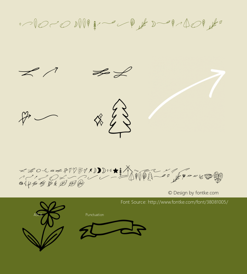 Phoebe Moon Script Ornaments Version 1.000 Font Sample