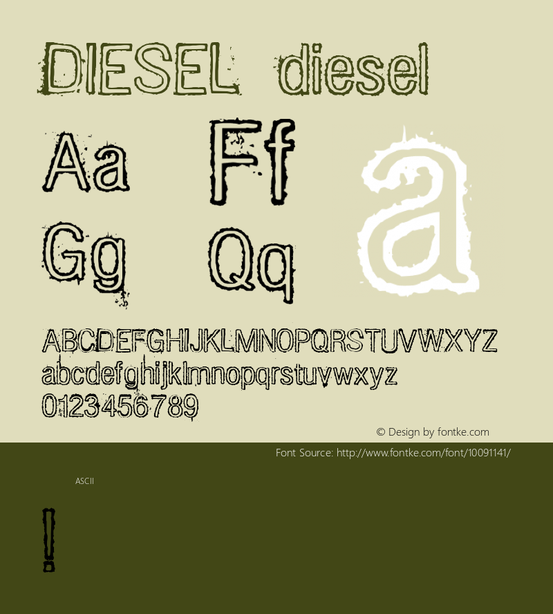 DIESEL diesel Typeface of the Band DIESEL! (www.diesel.art.br) Font Sample