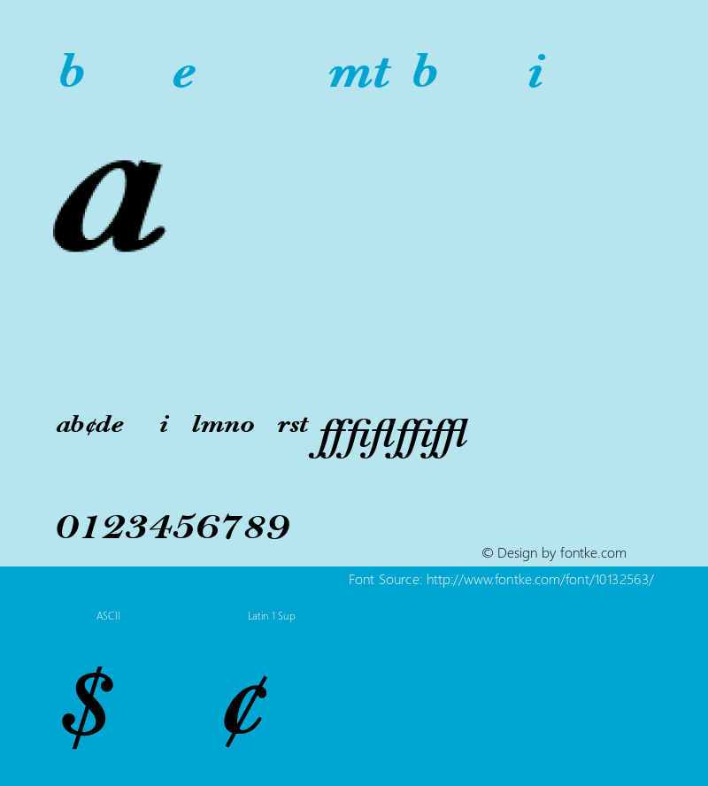 Bell Expert MT Bold Italic 001.003 Font Sample