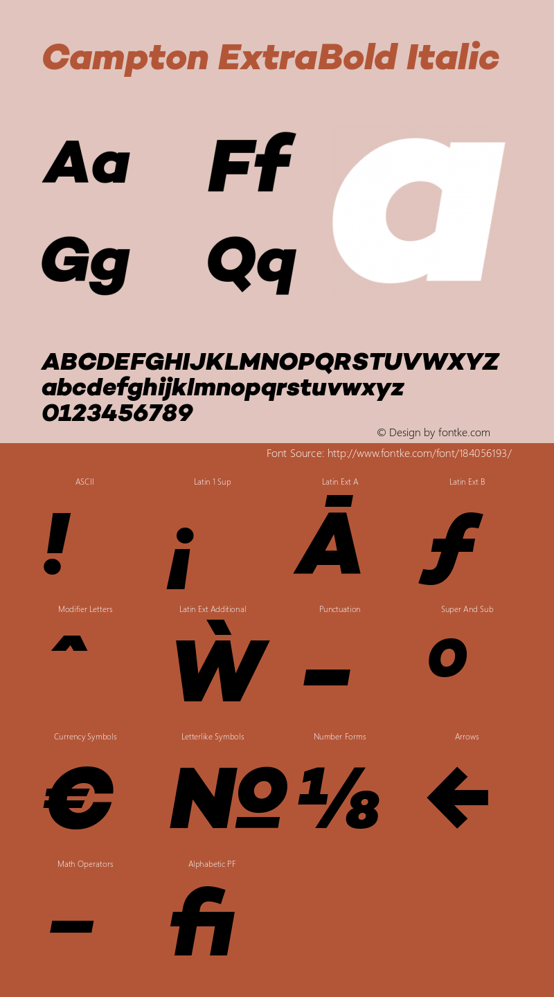 Campton ExtraBold Italic Version 1.000;PS 001.000;hotconv 1.0.70;makeotf.lib2.5.58329图片样张