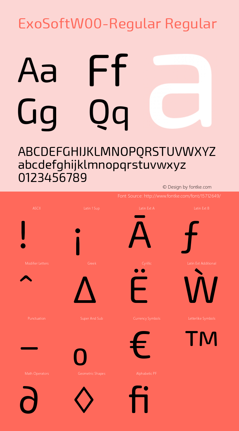 ExoSoftW00-Regular Regular Version 1.10 Font Sample