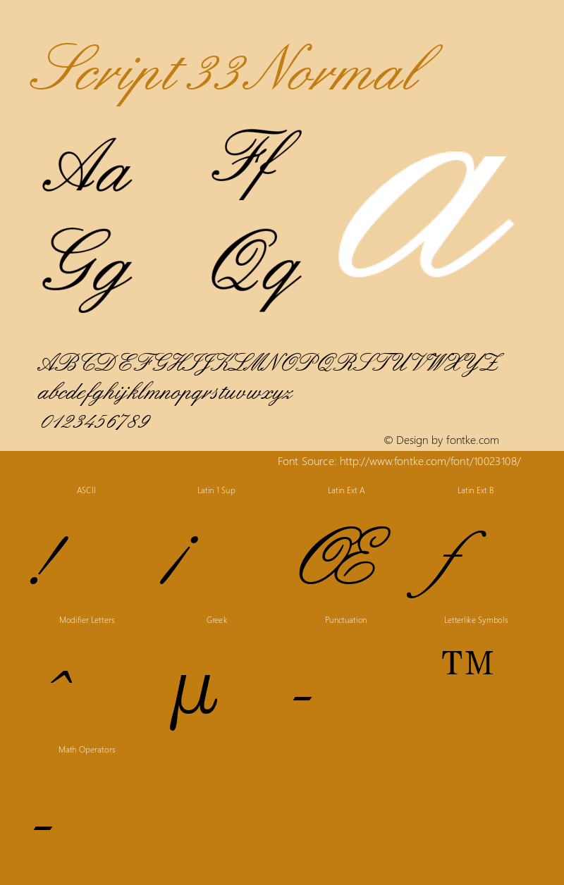 Script33 Normal Altsys Fontographer 4.1 11/14/95 Font Sample