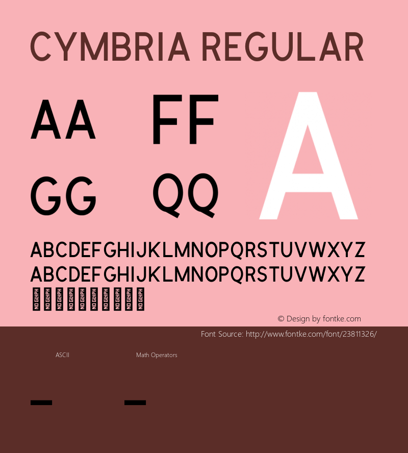 Cymbria Regular Version 1.000;PS 001.000;hotconv 1.0.88;makeotf.lib2.5.64775 Font Sample