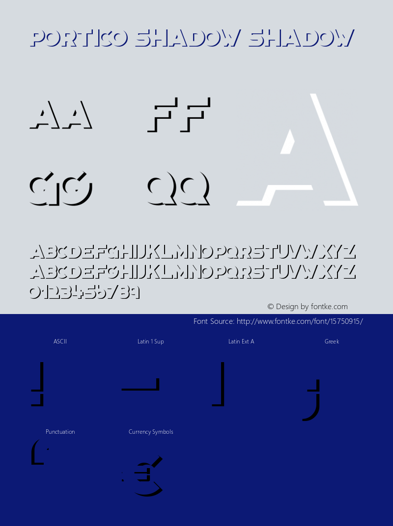 Portico Shadow Shadow Version 1.00 September 26, 2015, initial release Font Sample