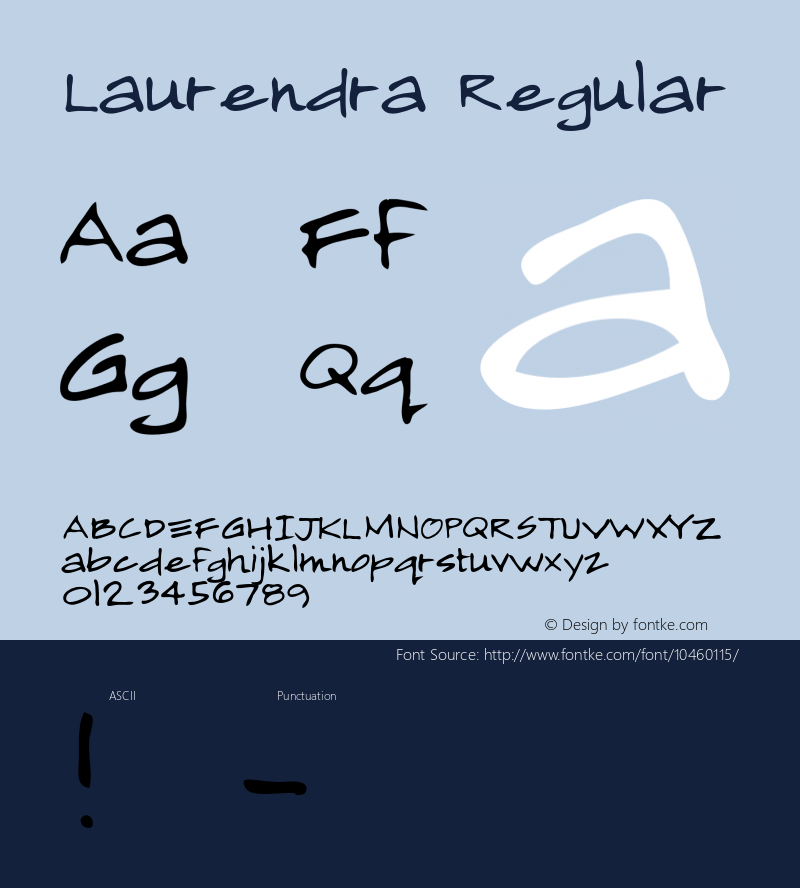 Laurendra Regular Version 1.000 Font Sample