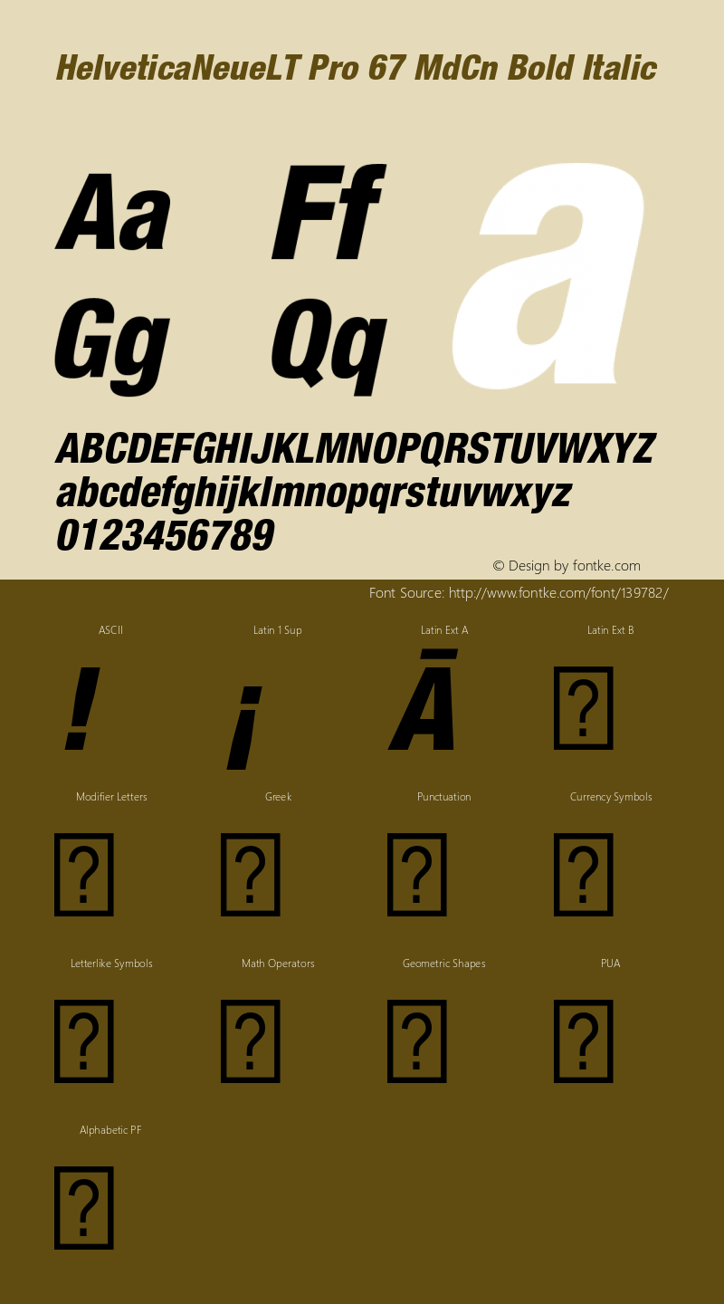 HelveticaNeueLT Pro 67 MdCn Bold Italic Version 1.000;PS 001.000;Core 1.0.38 Font Sample