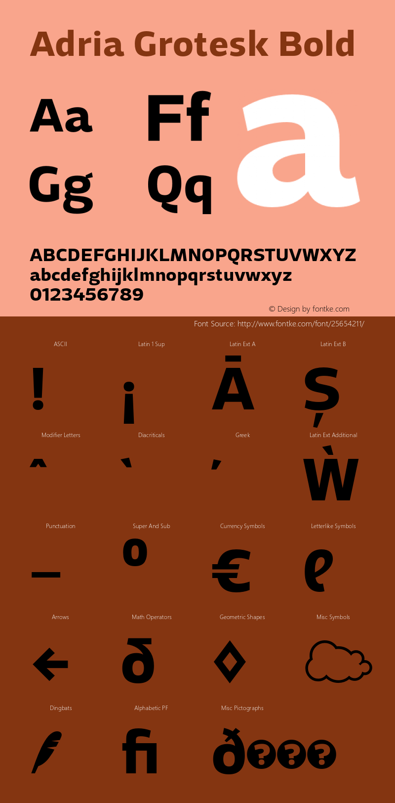 AdriaGrotesk-Bold Version 1.001 Font Sample