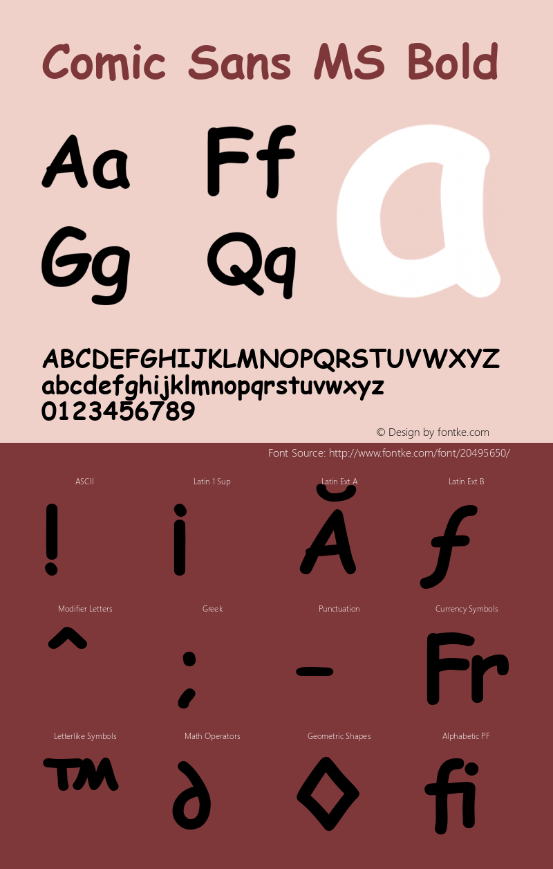 Comic Sans MS Bold Version 2.10 Font Sample