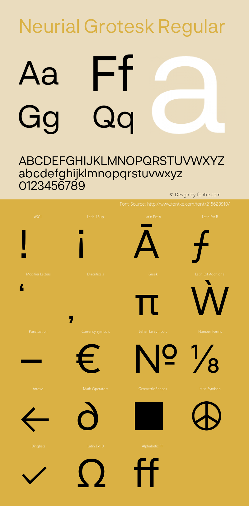 Neurial Grotesk Regular Version 1.000;PS 001.000;hotconv 1.0.88;makeotf.lib2.5.64775图片样张